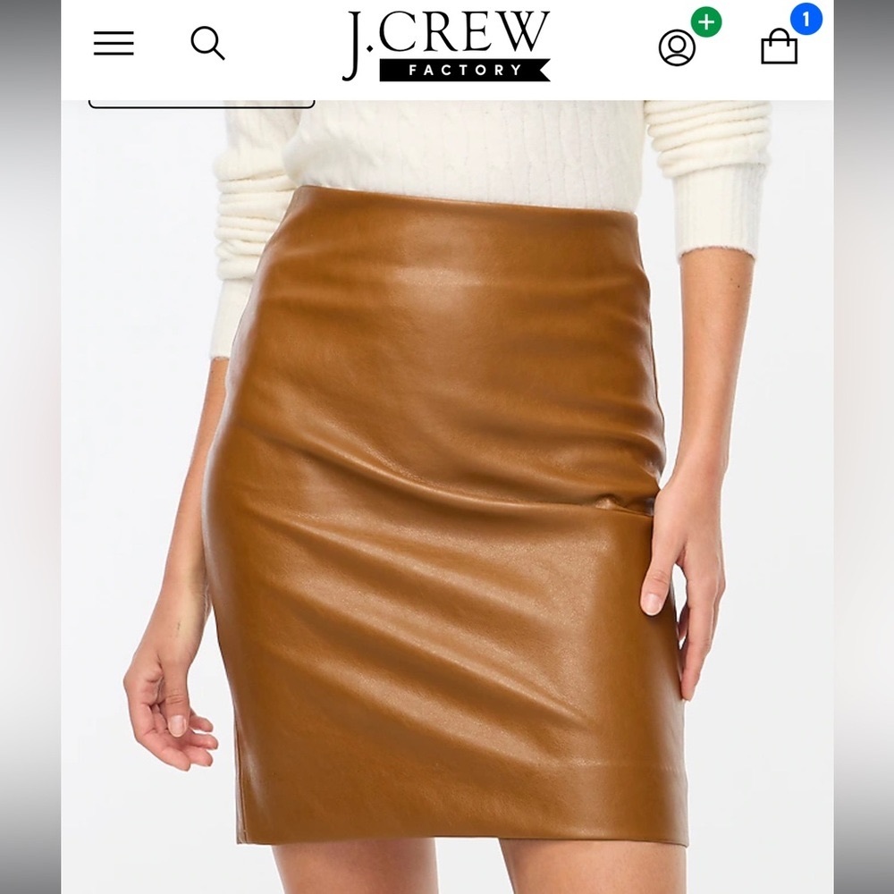 J. Crew faux leather pencil skirt